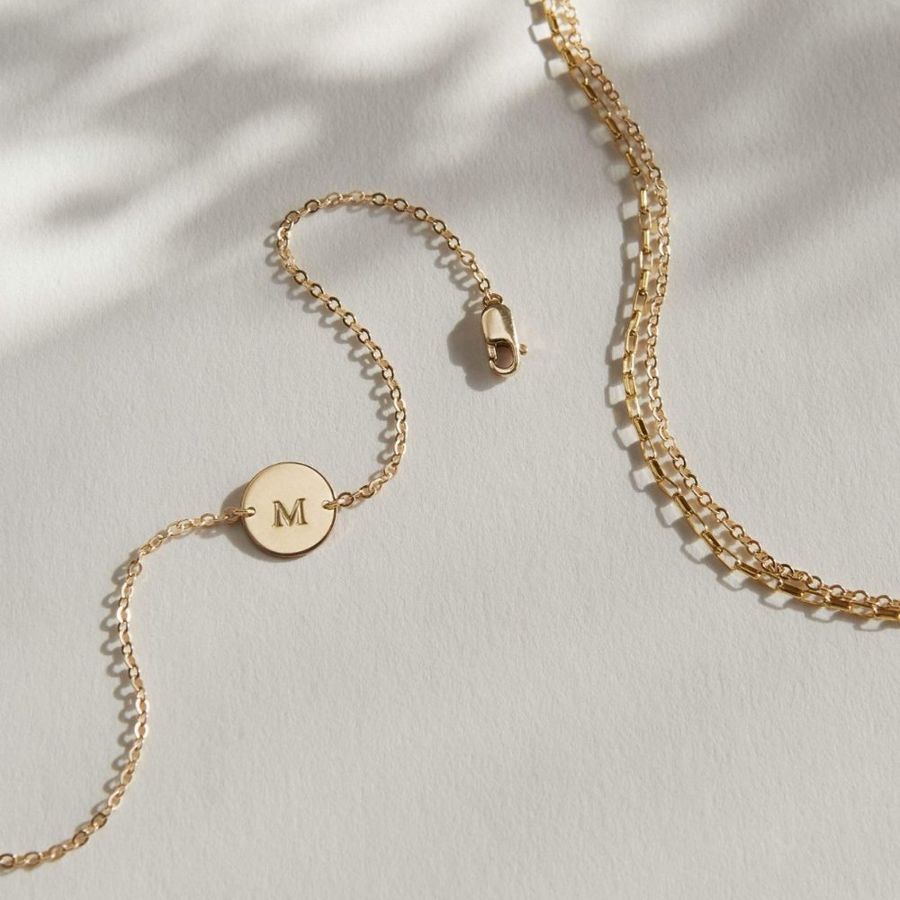 Minimalist Initial Letter Boho Bracelet/Anklet - Picture 3 of 8